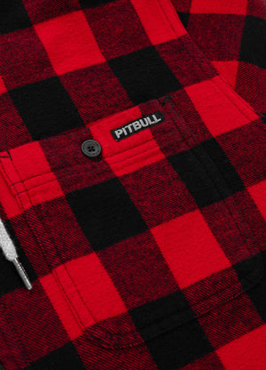 Flanellhemd mit Kapuze Woodson - Schwarz/Rot