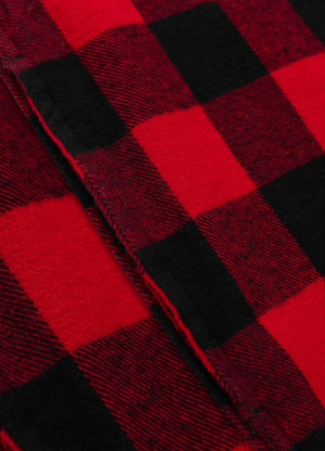 Flanellhemd mit Kapuze Woodson - Schwarz/Rot
