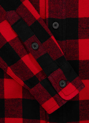Flanellhemd mit Kapuze Woodson - Schwarz/Rot