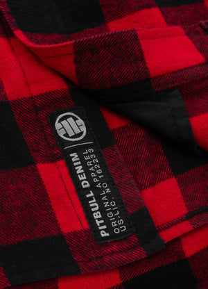 Flanellhemd mit Kapuze Woodson - Schwarz/Rot